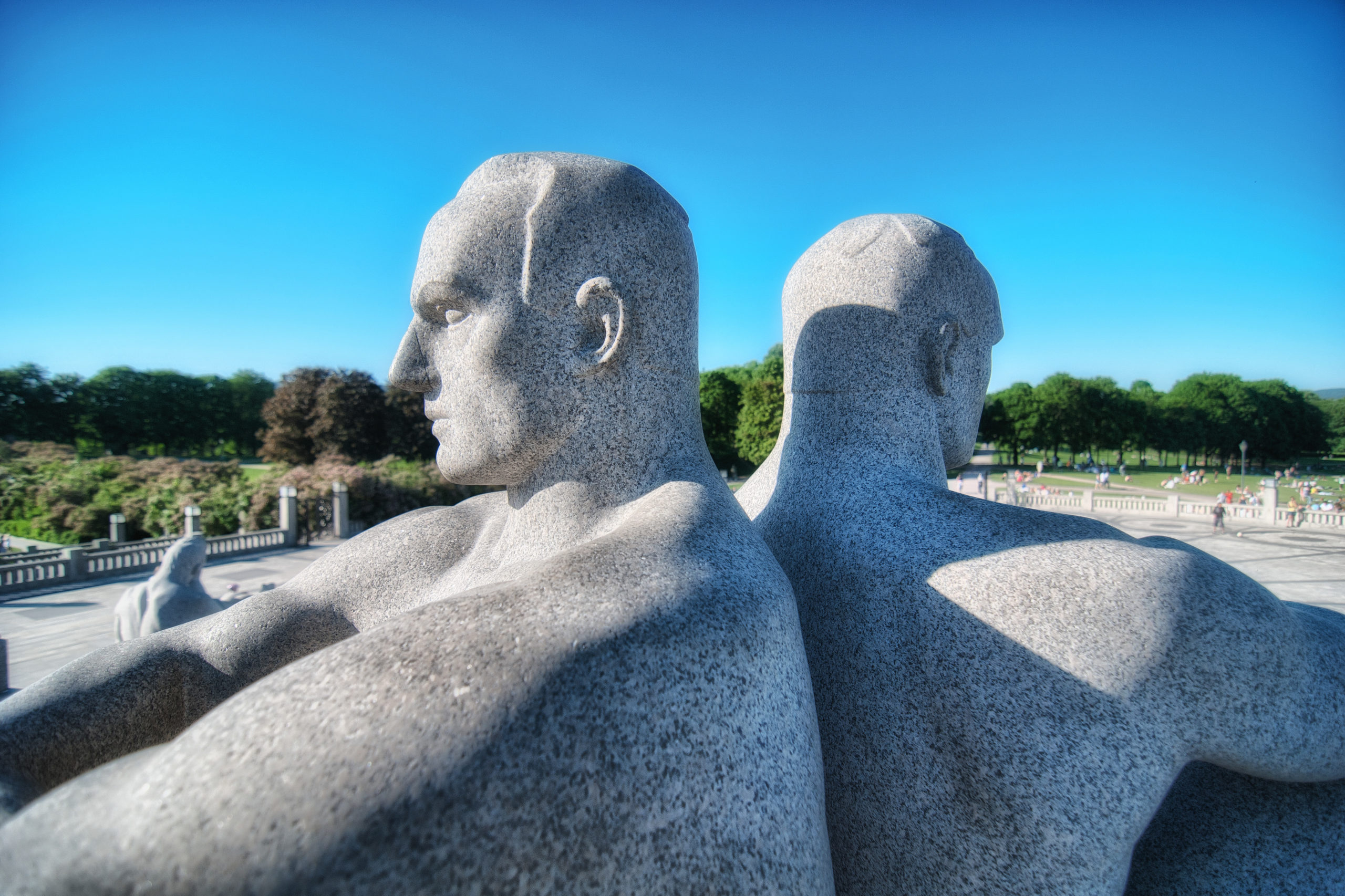 OSLO, NORWAY – JUN 10: Statues in the popular Vigeland park on J