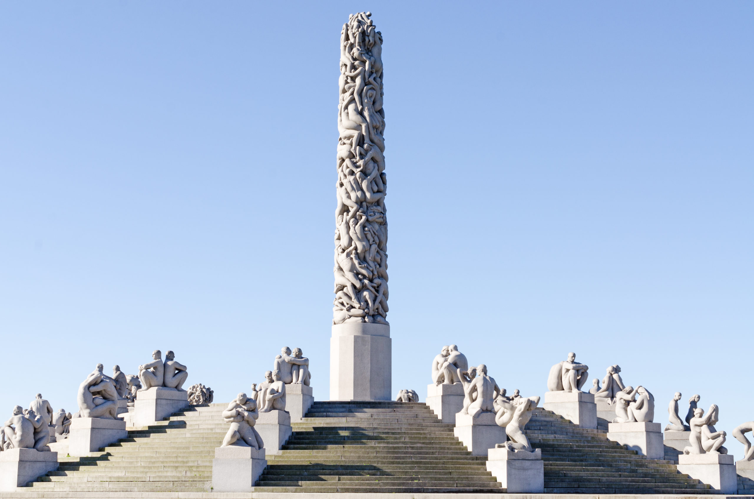 Statues In Vigeland Park In Oslo Monument Shade